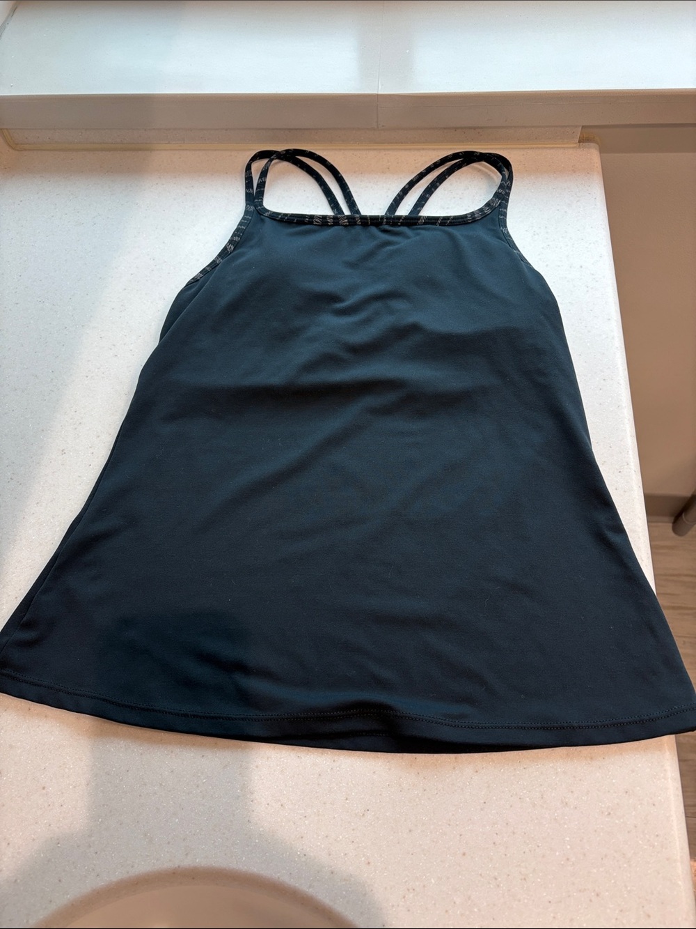 Black Double-Strap Moisture Wick Tank Top